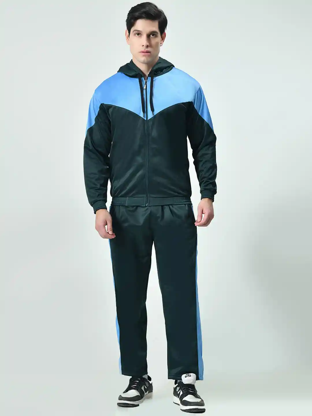 BAESD Men Colorblocked Zipper Hoodie Tracksuit