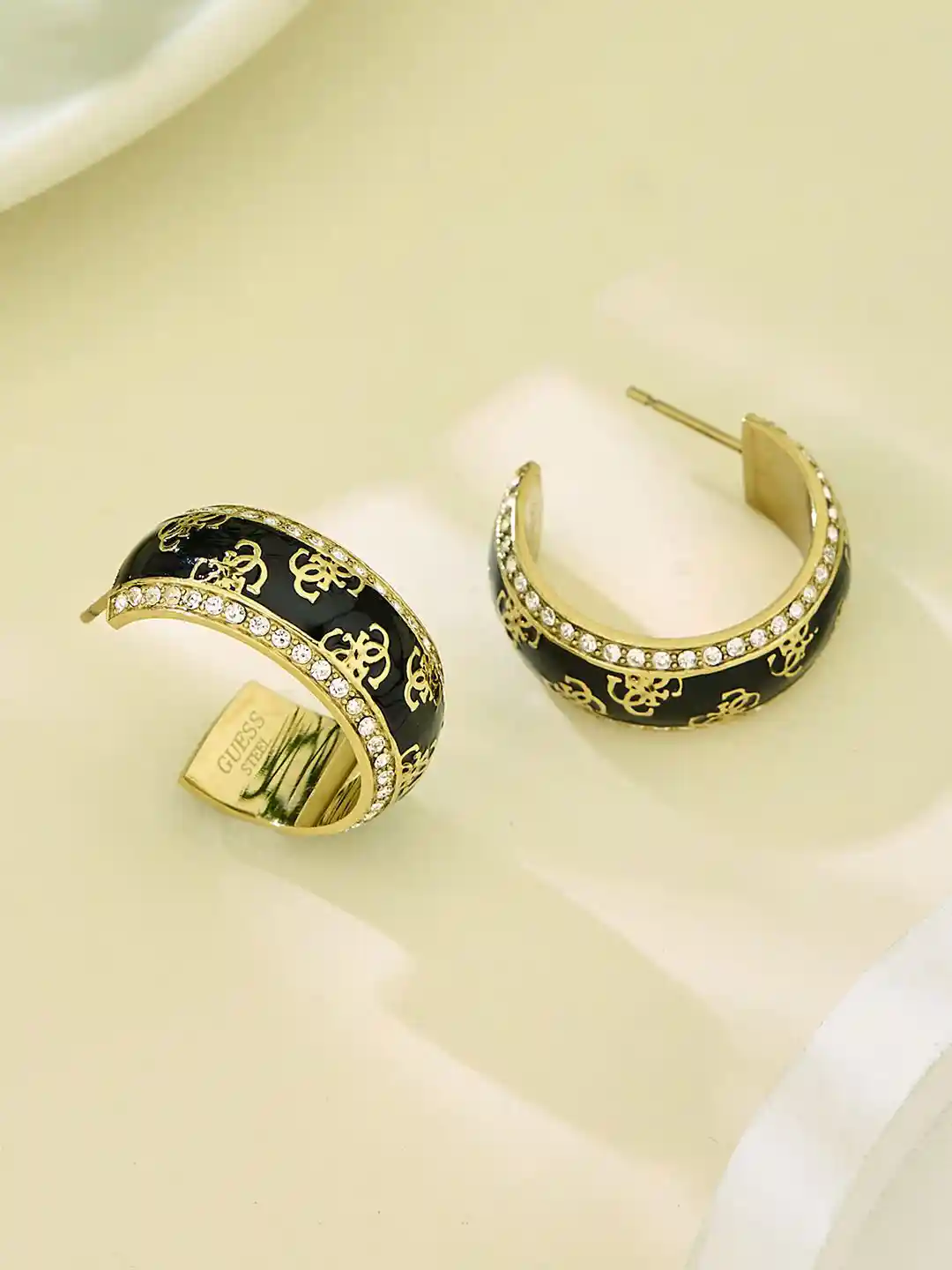 Buy GUESS Stainless Steel Gold-Plated Stones Studded Contemporary