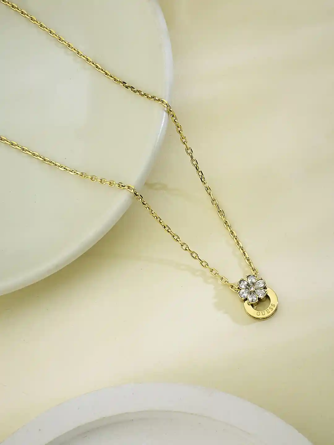 Buy GUESS Women Lily Gold-Plated Stainless Steel Necklace