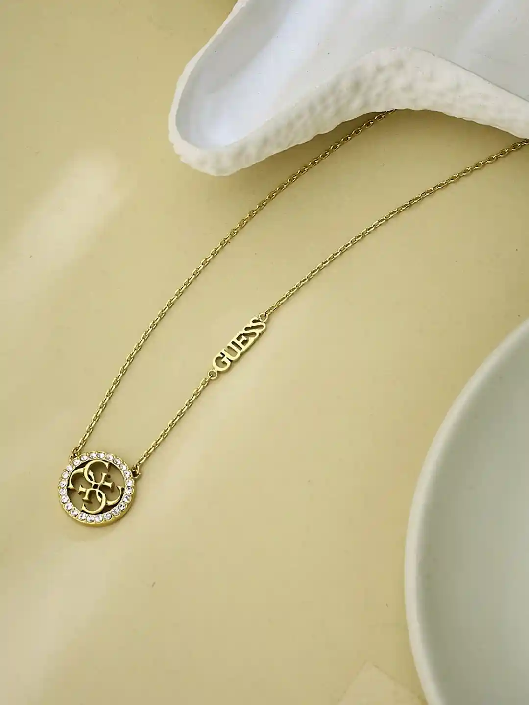 GUESS Women Life In 4G Gold-Plated Stainless Steel Necklace