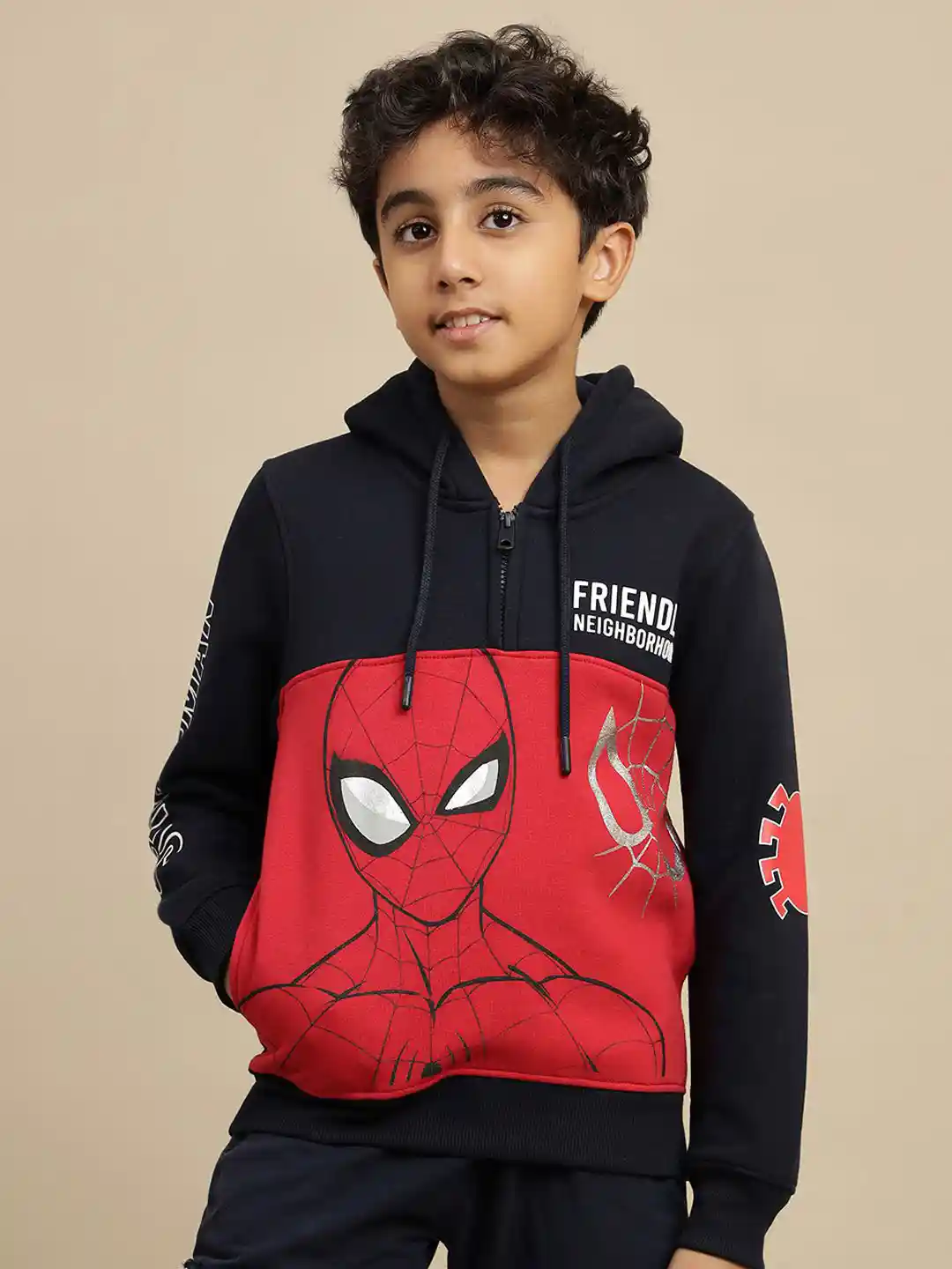 Kids Ville Boys Spiderman Printed Hoodie