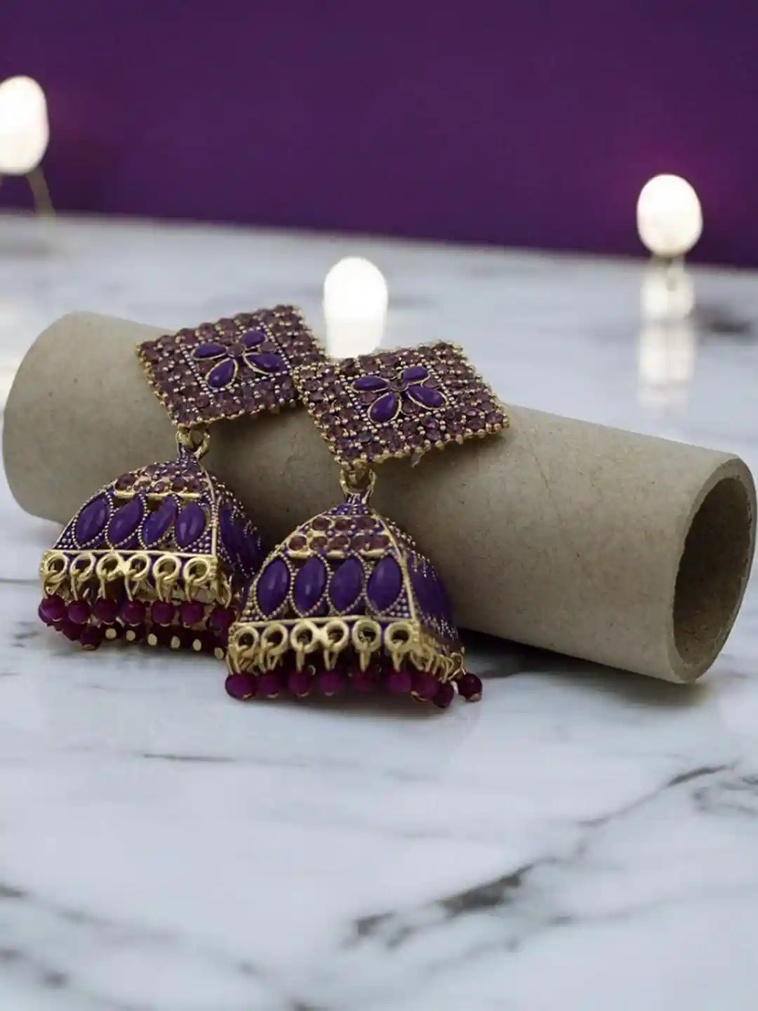 Uniqon Women Purple Earrings