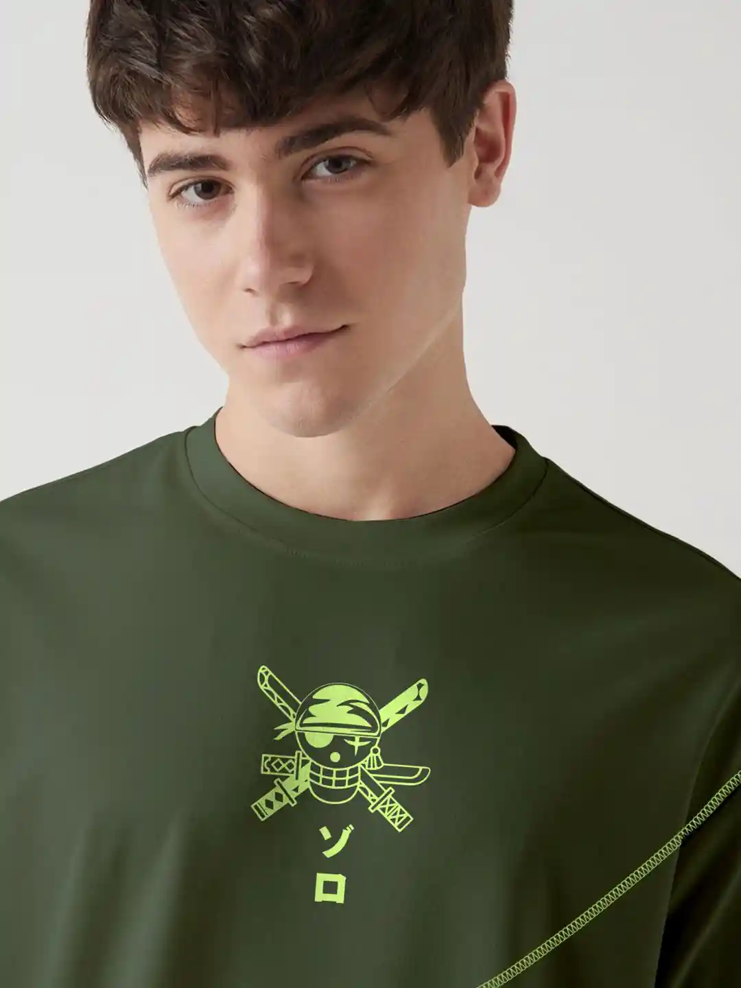 Buy Crazymonk Zoro X King Of Hell Printed Drop-Shoulder Sleeves