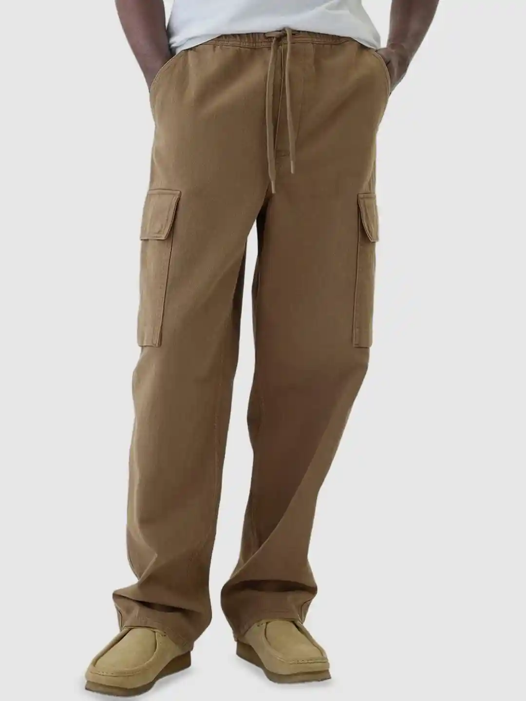 GAP Men Pure Cotton Mid Rise Lightweight Baggy Fit Cargo Pants