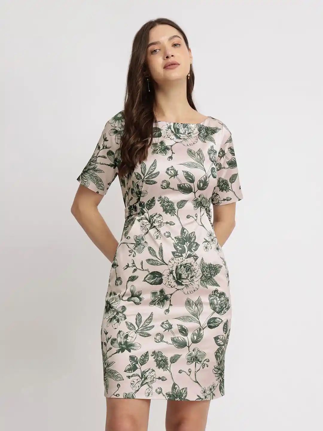 Buy FableStreet Women Satin Floral Printed Shift Dress Dresses
