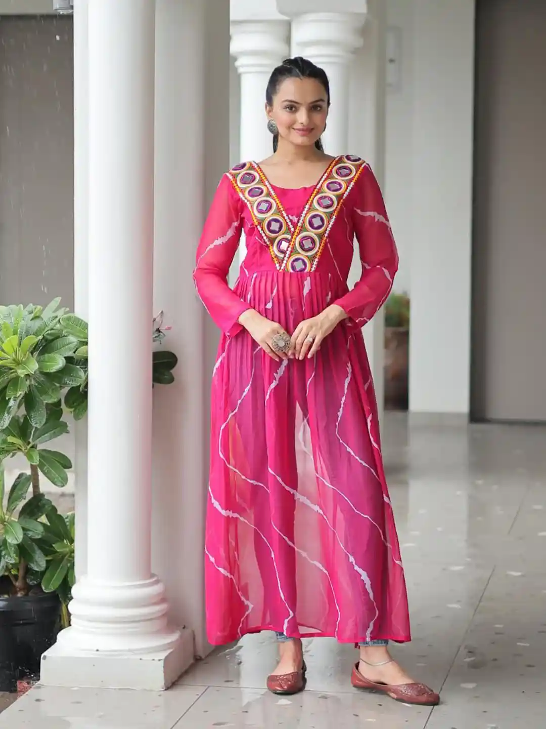 Buy Tilton Women Tie and Dye Dyed Long Sleeves Maxi Dress