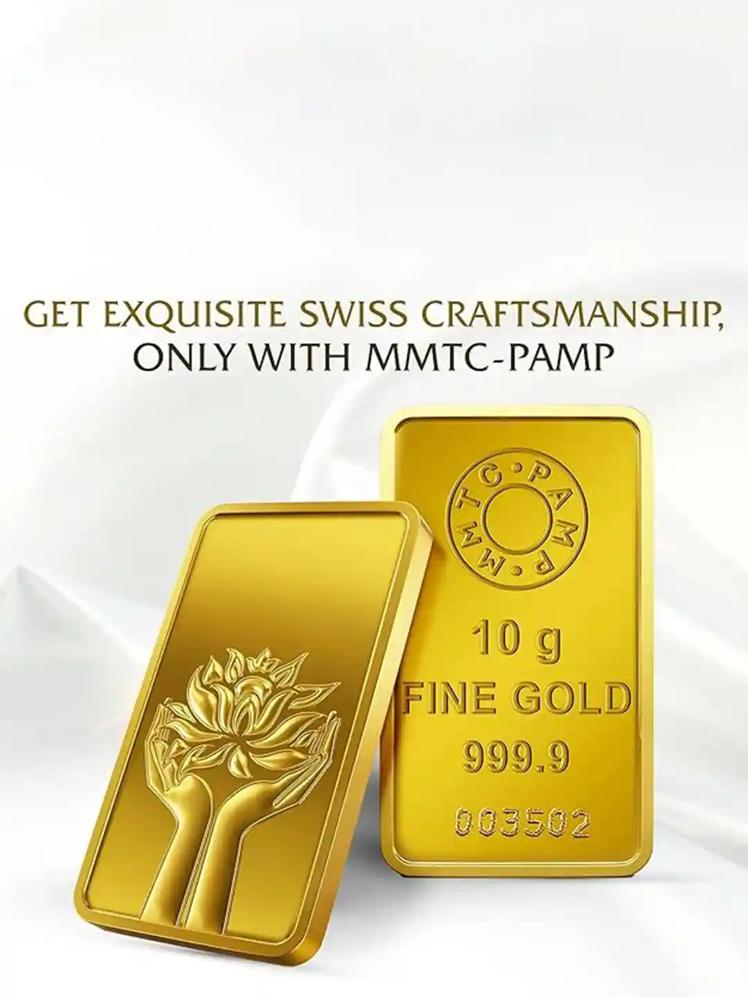Buy MMTC-PAMP 24K Purest Lotus Gold Bar, 10 Gram Gold Coin