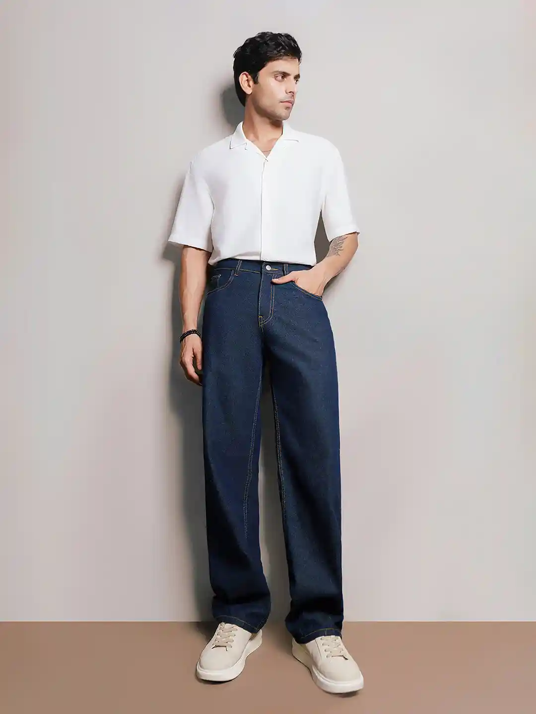 Buy FREAKINS Men Indigo Baggy Fit Mid-Rise Cotton Jeans Jeans