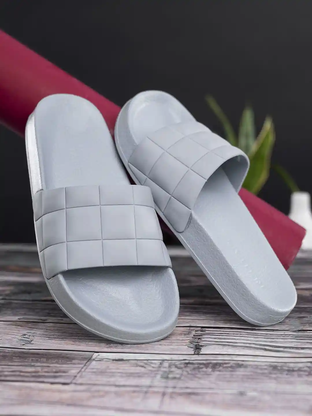 Buy Red Tape Women Self Design Open Toe Slip On Sliders Flip