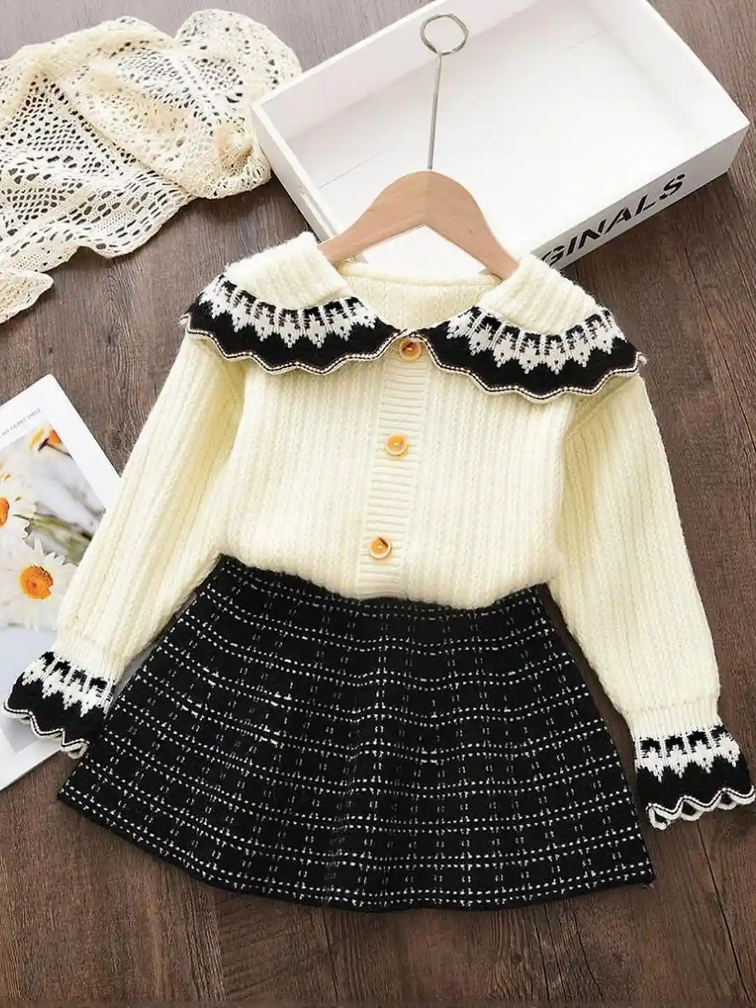 Buy YK Dress Girls Peter Pan Collar Winter Wear Jumper Dress