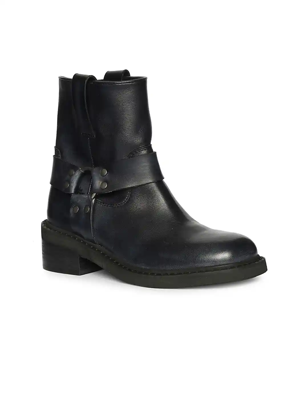 Buy Saint G Women Genuine Leather Block-Heeled Winter Ankle Boots