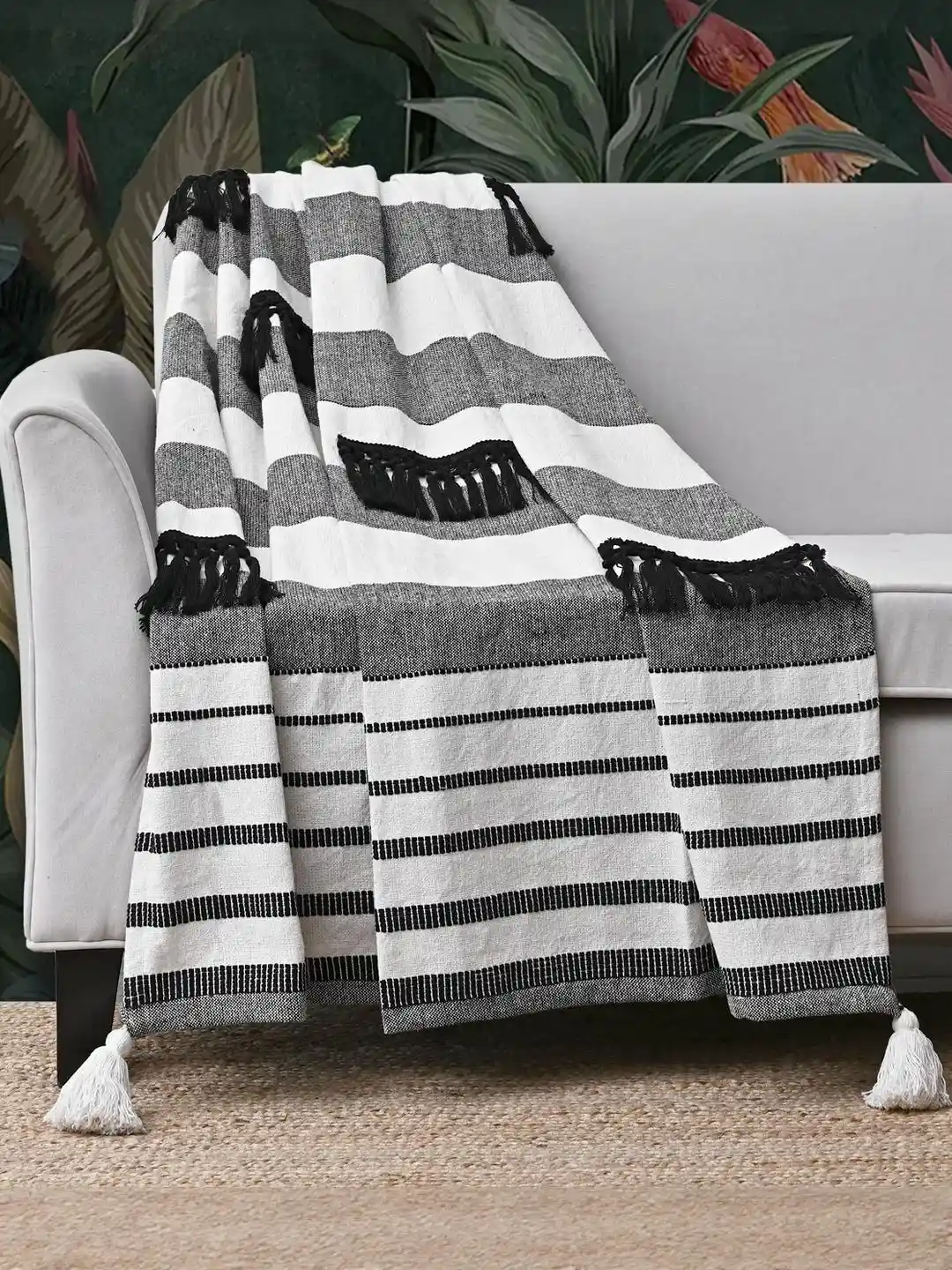 Homzz Black Lightweight Breathable Cotton Throw
