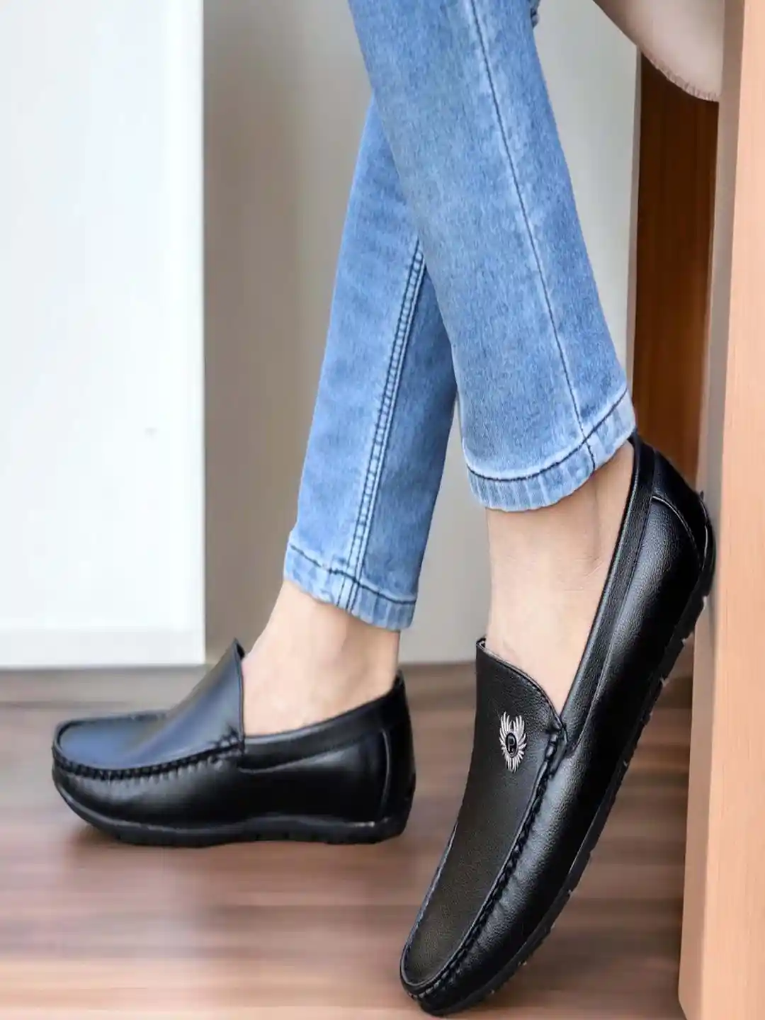 Buy PLAYTOES Men Black Synthetic Loafers Casual Shoes for Men