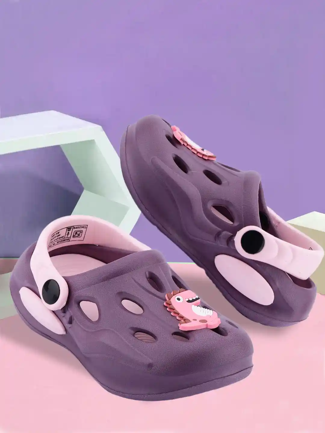 PASSION PETALS Girls Dinosaur Applique Slingback Croslite Clogs