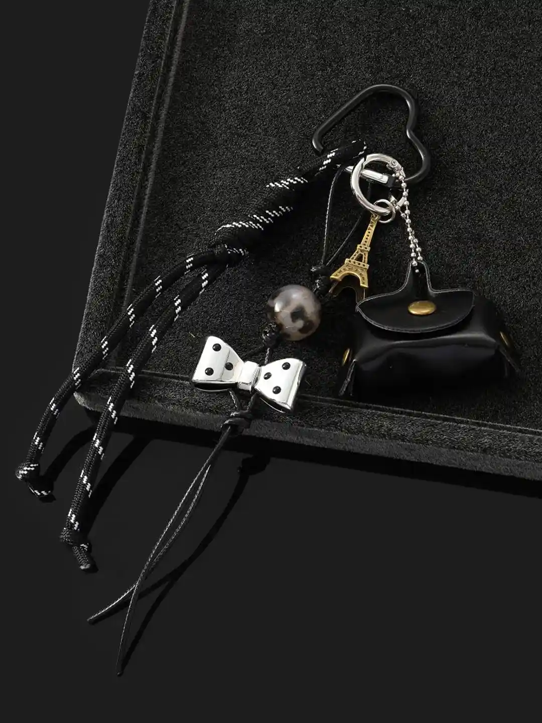 SALTY The Flap Mini Purse Charm Black