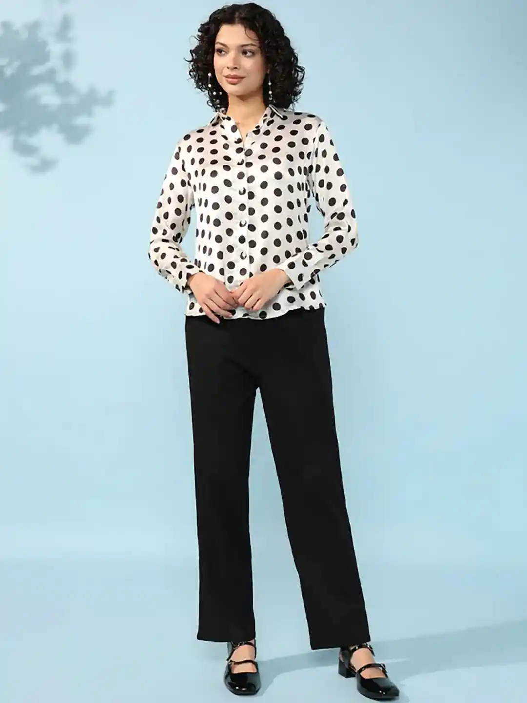 Buy House of Kaftan Polka dot Printed Shirt With Trousers Co-Ords
