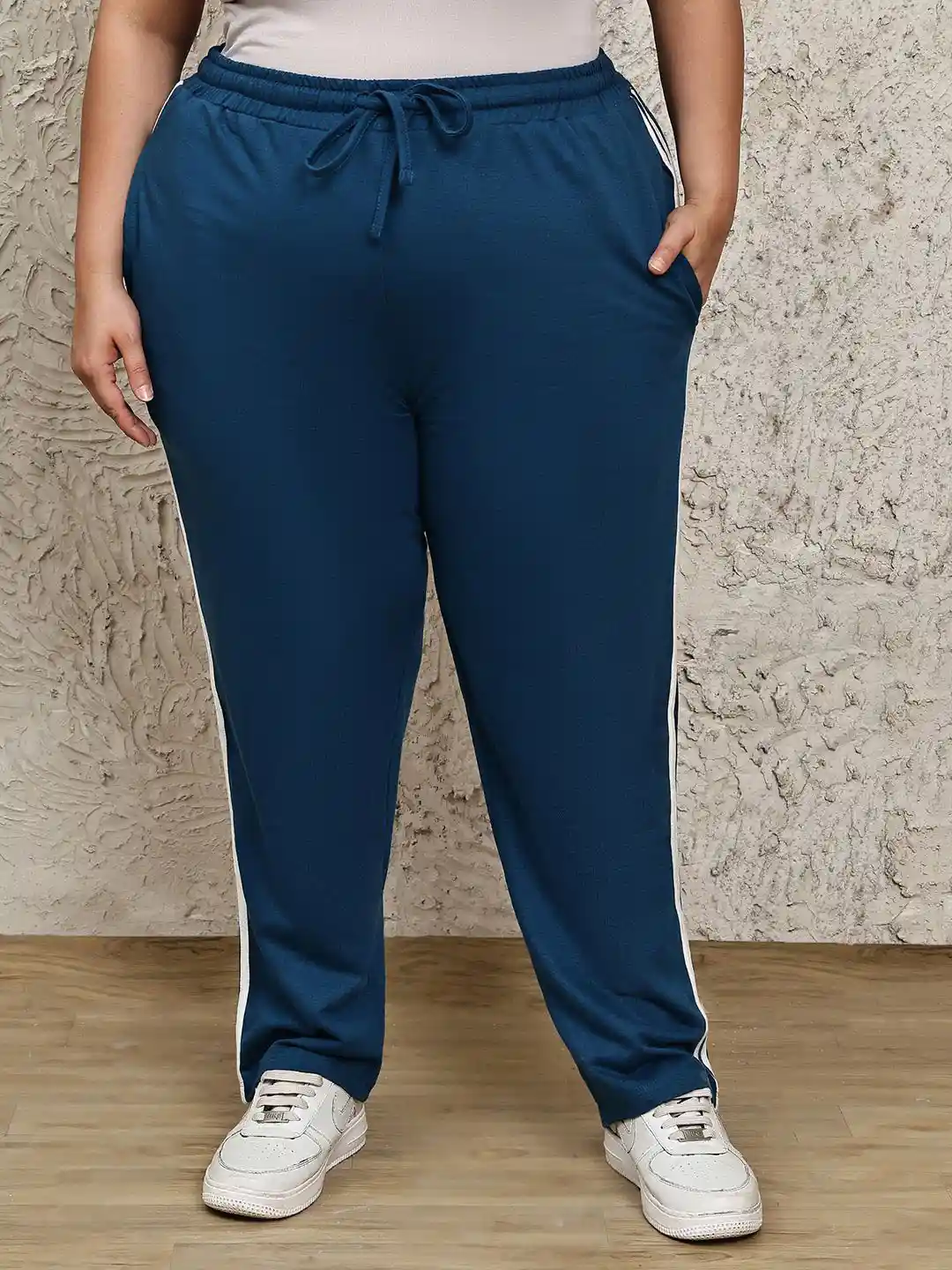 Buy UnaOne Plus Size Pure Cotton Mid Rise Track Pants Track