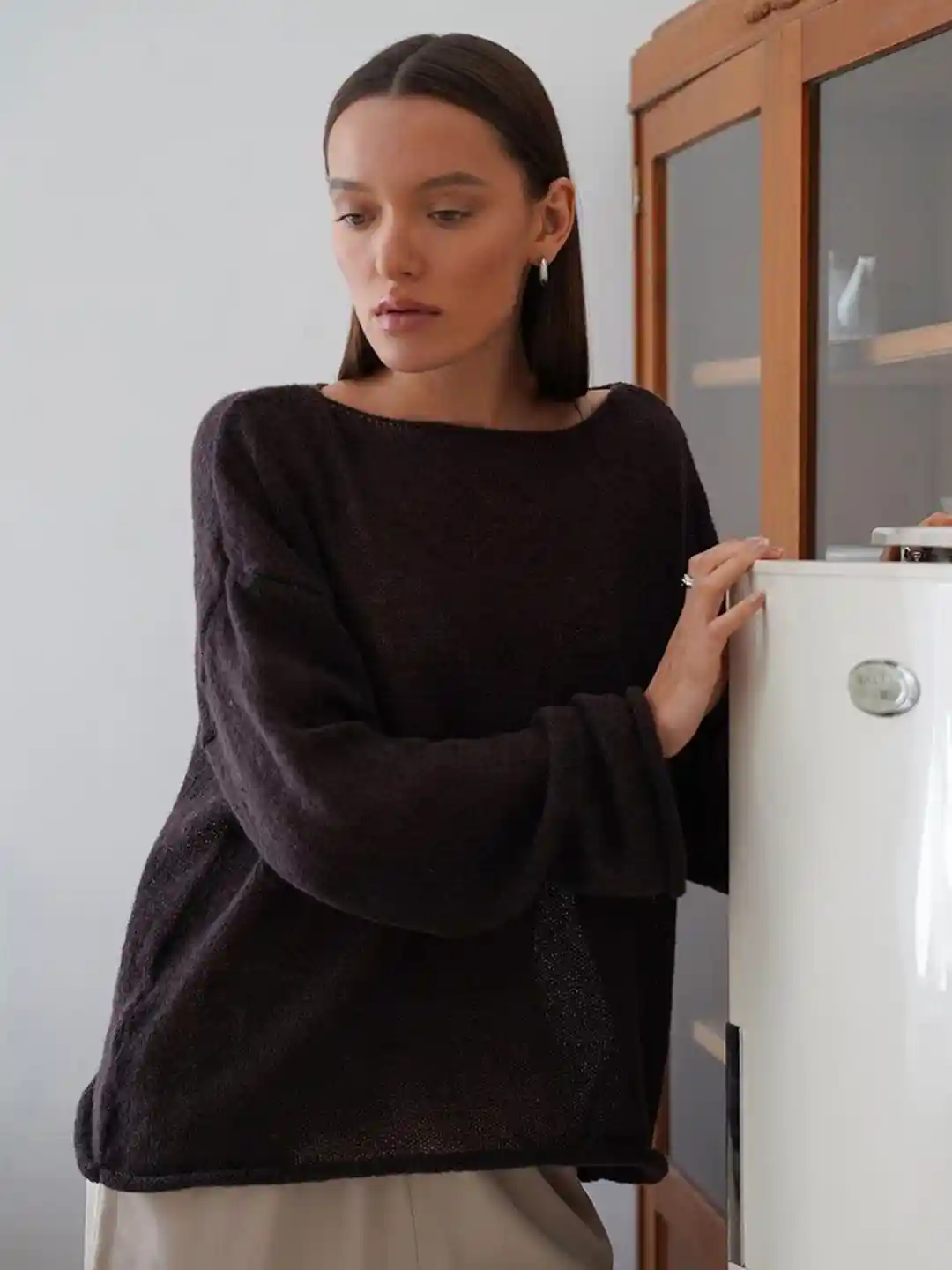 all about you Women Boat Neck Oversized Sweater