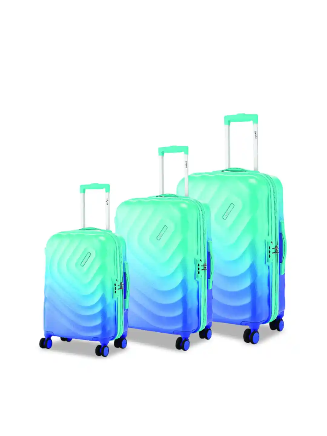 Safari Select Haze Set Of Colourblocked Wheels TSA Lock Hard Case  Trolley Bags