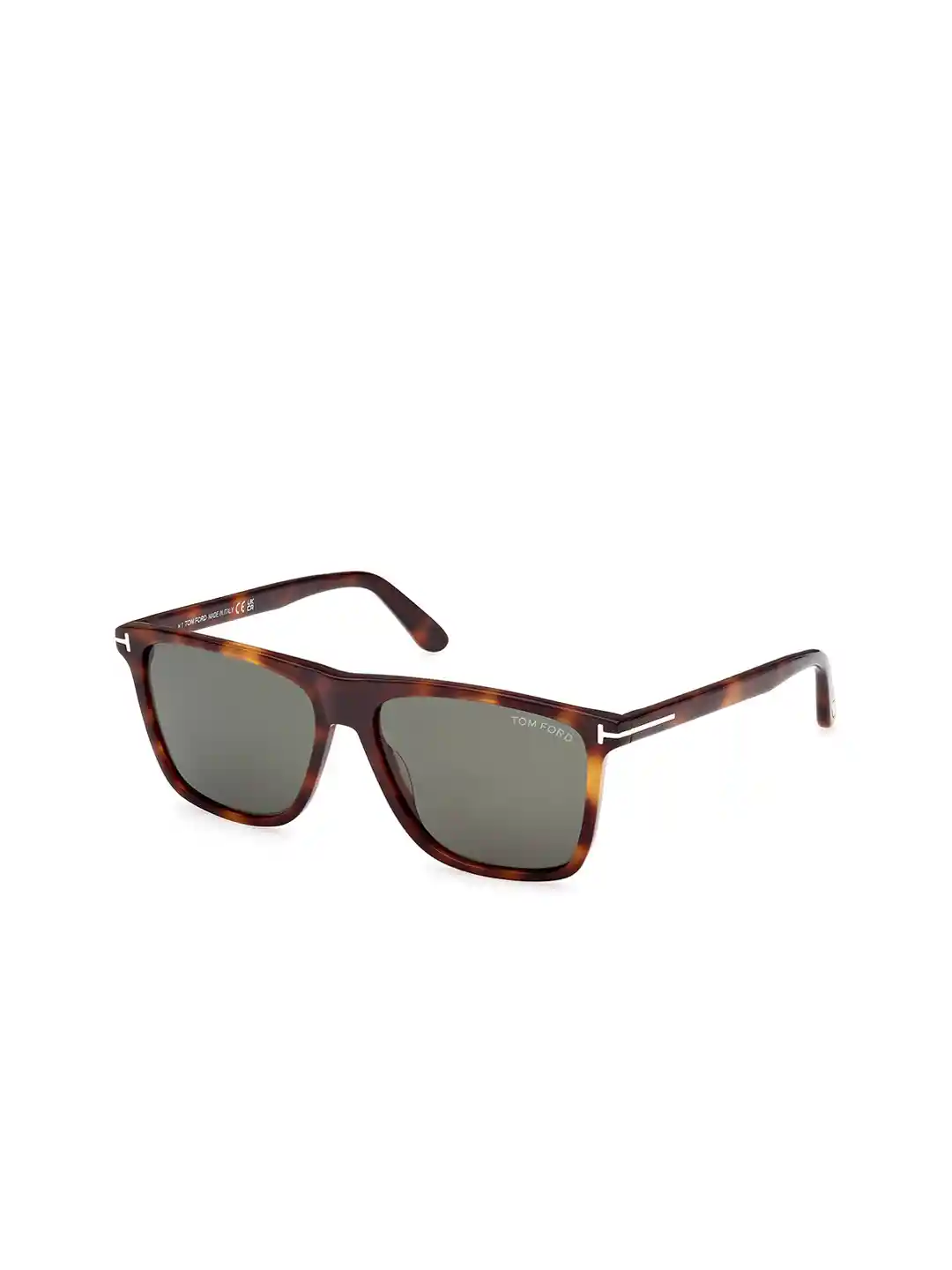 Tom Ford Men Grey Lens Brown Square Sunglasses with