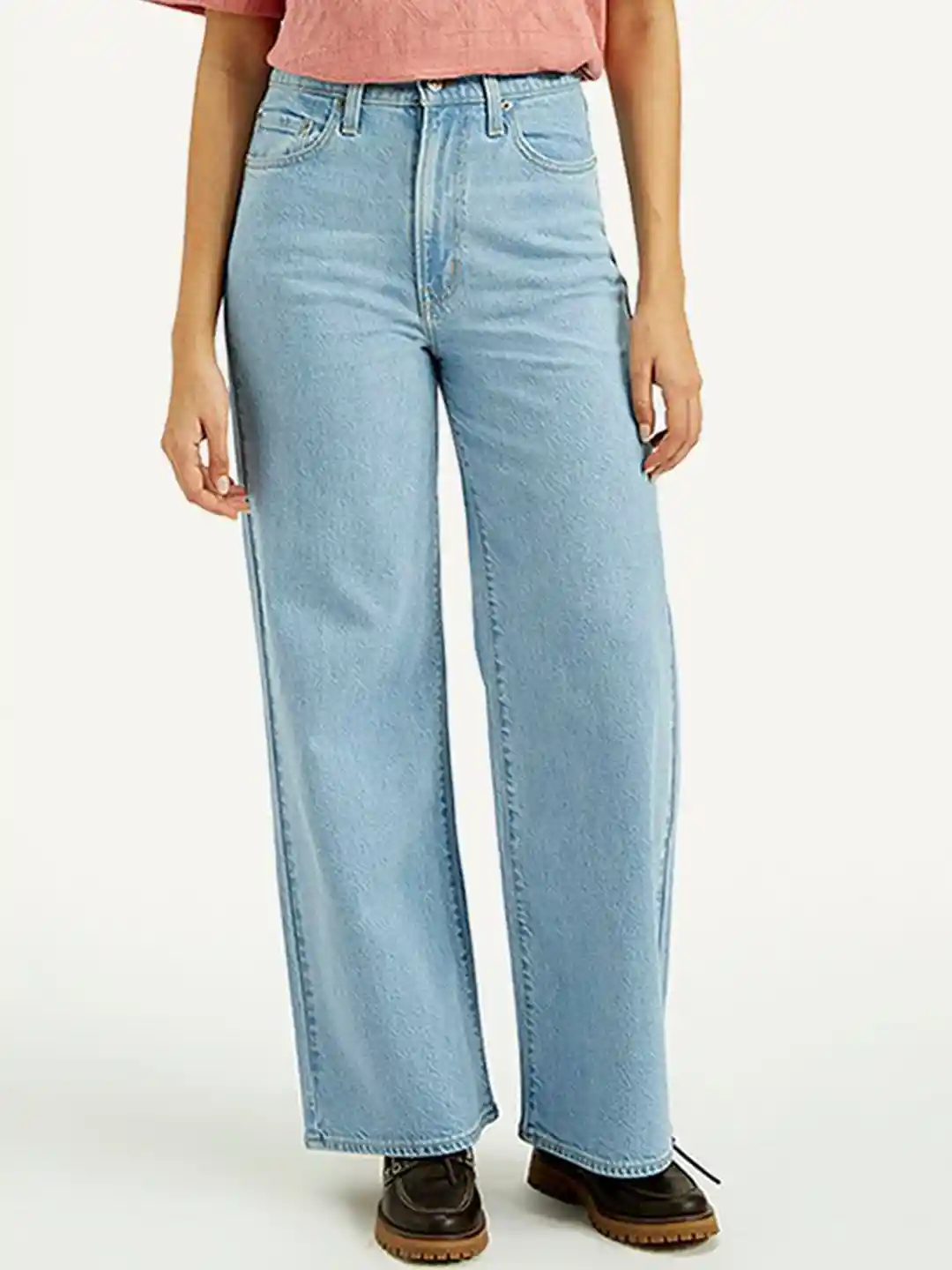 Levis Women High-Rise Stretchable Wide Leg Jeans