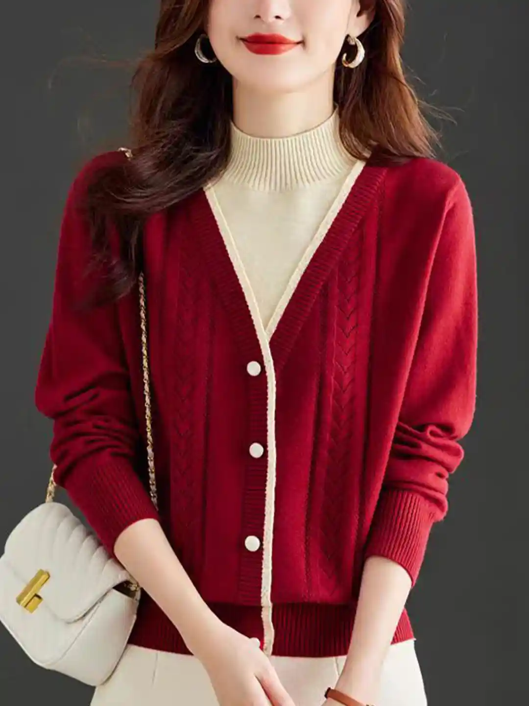 StyleCast Women Cashmere Long Sleeves Shawl Collar Cardigan Sweaters