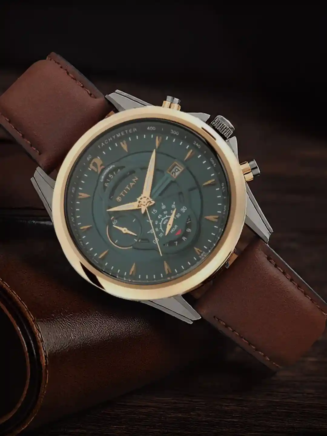 Brass Dial Titan Watch 1734wl01 Buy Online Titan Men's