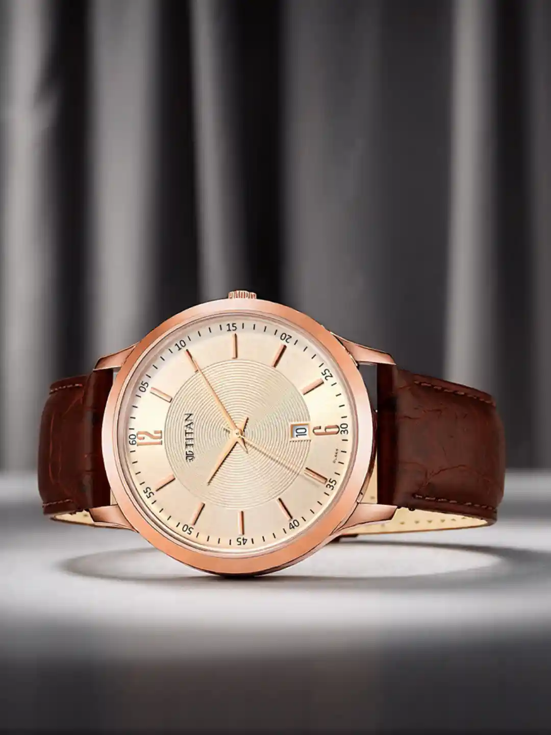 Titan Men Rose Gold Brown Analogue Watch 1825WL02