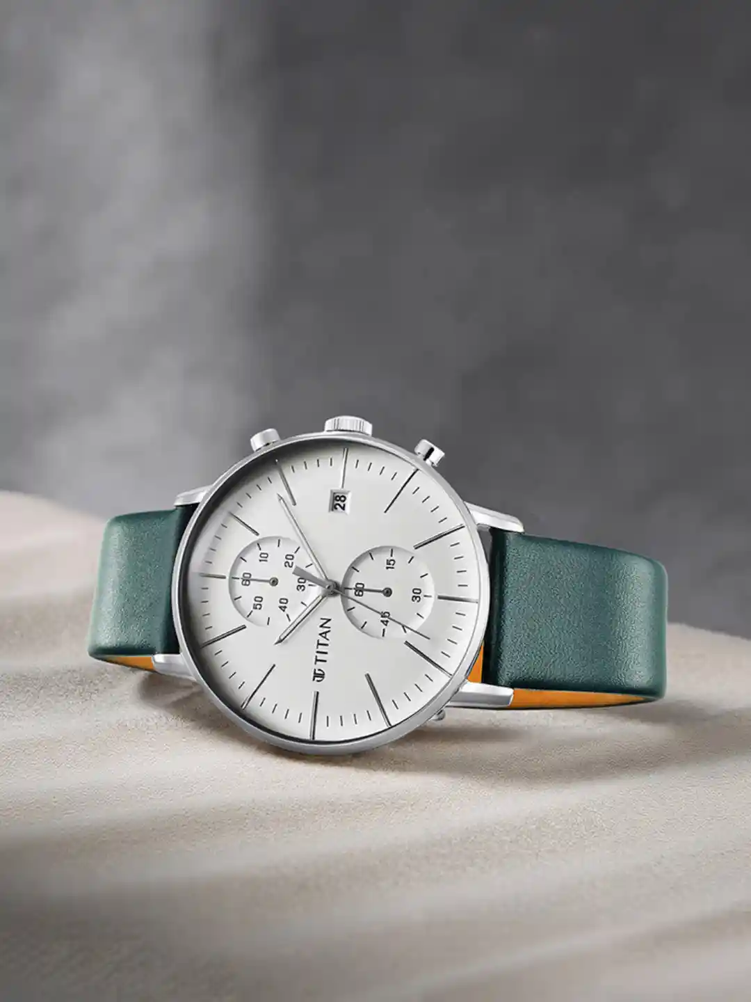 Leather Watch Titan Chronograph Watches For Men Titan Men White