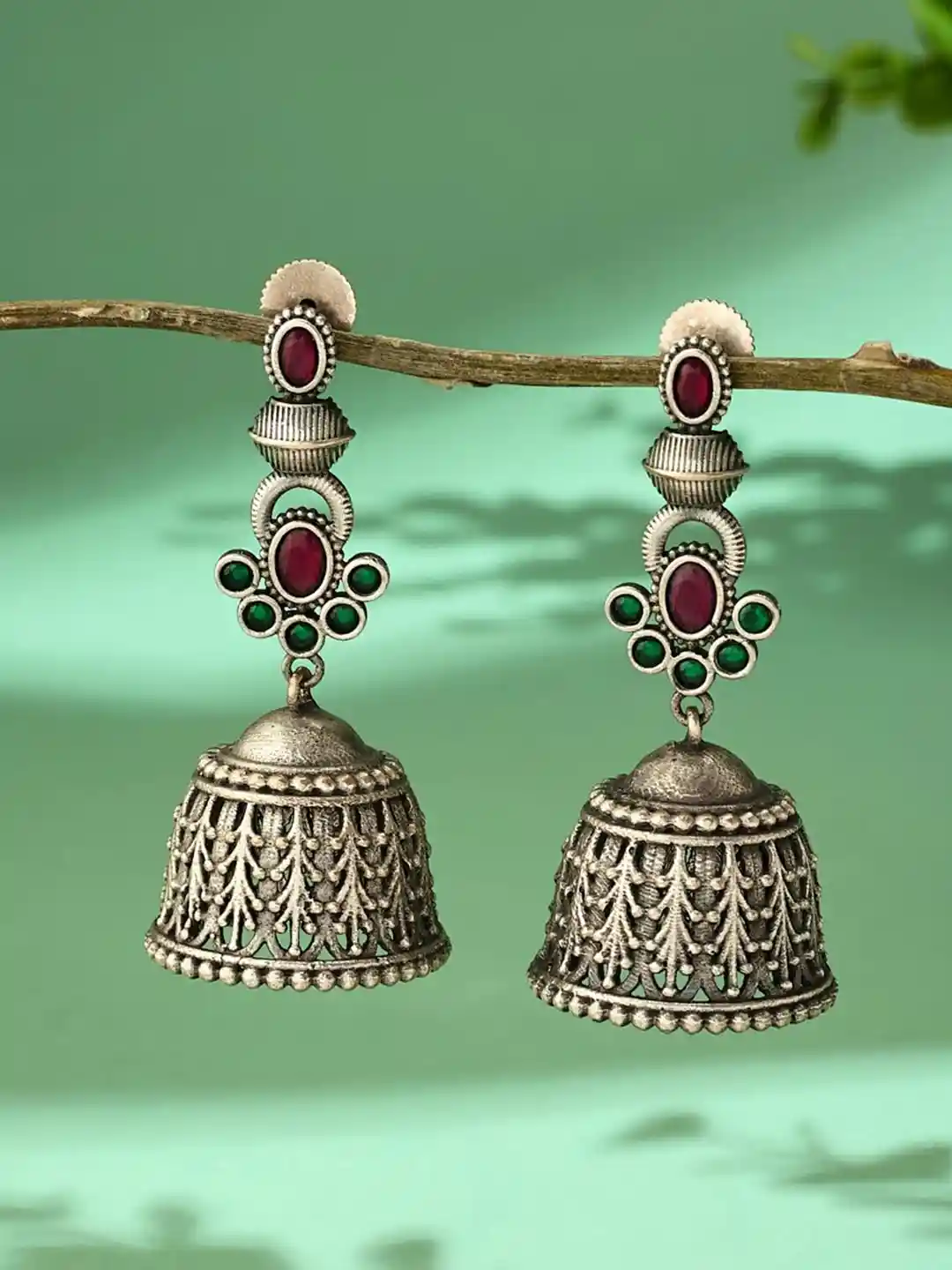 Buy Fabindia Women Contemporary Brass Jhumkas Earrings Earrings