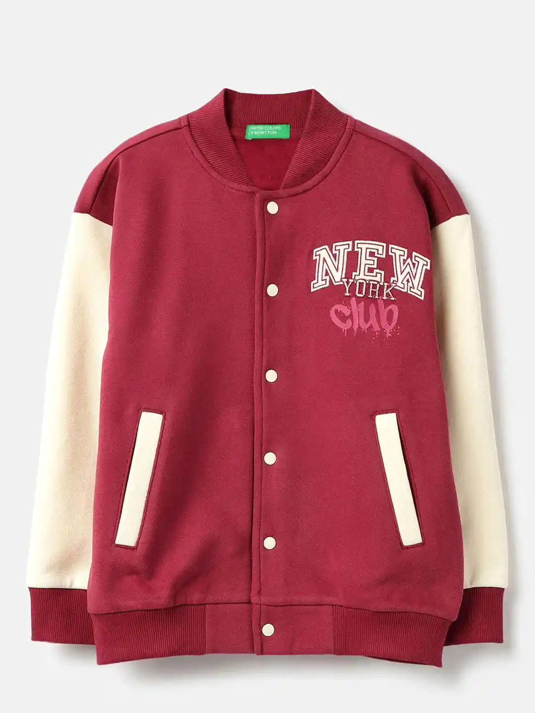 Buy United Colors of Benetton Boys Stand Collar Typography Bomber
