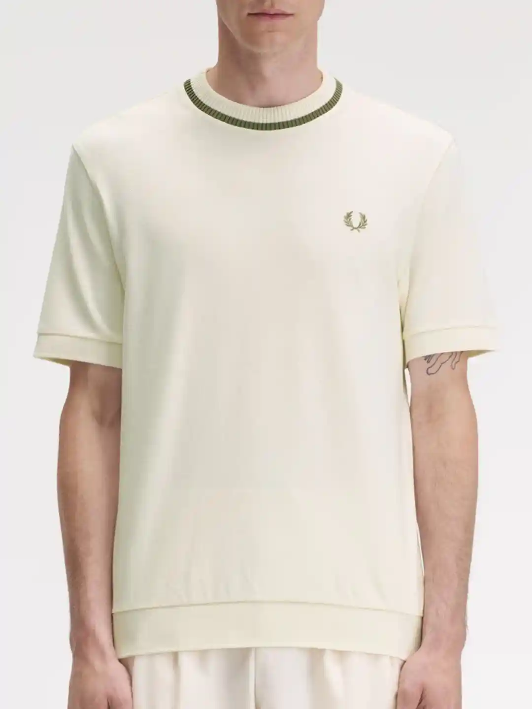 Buy Fred Perry Men Solid Round Neck Cotton T-shirt Tshirts for