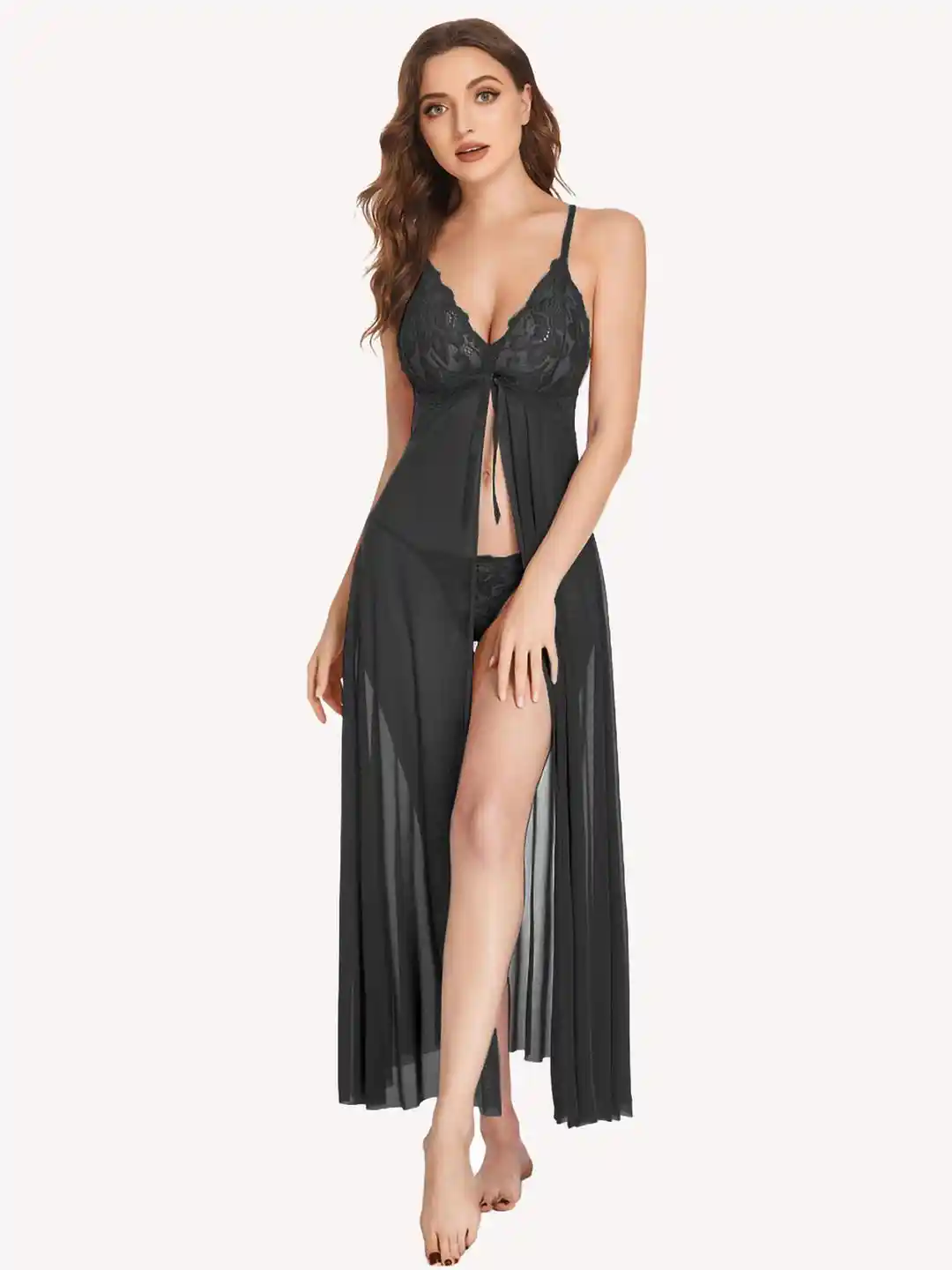 Buy Women Black Net Lace Baby Doll Hot Nighties Honeymoon Dress