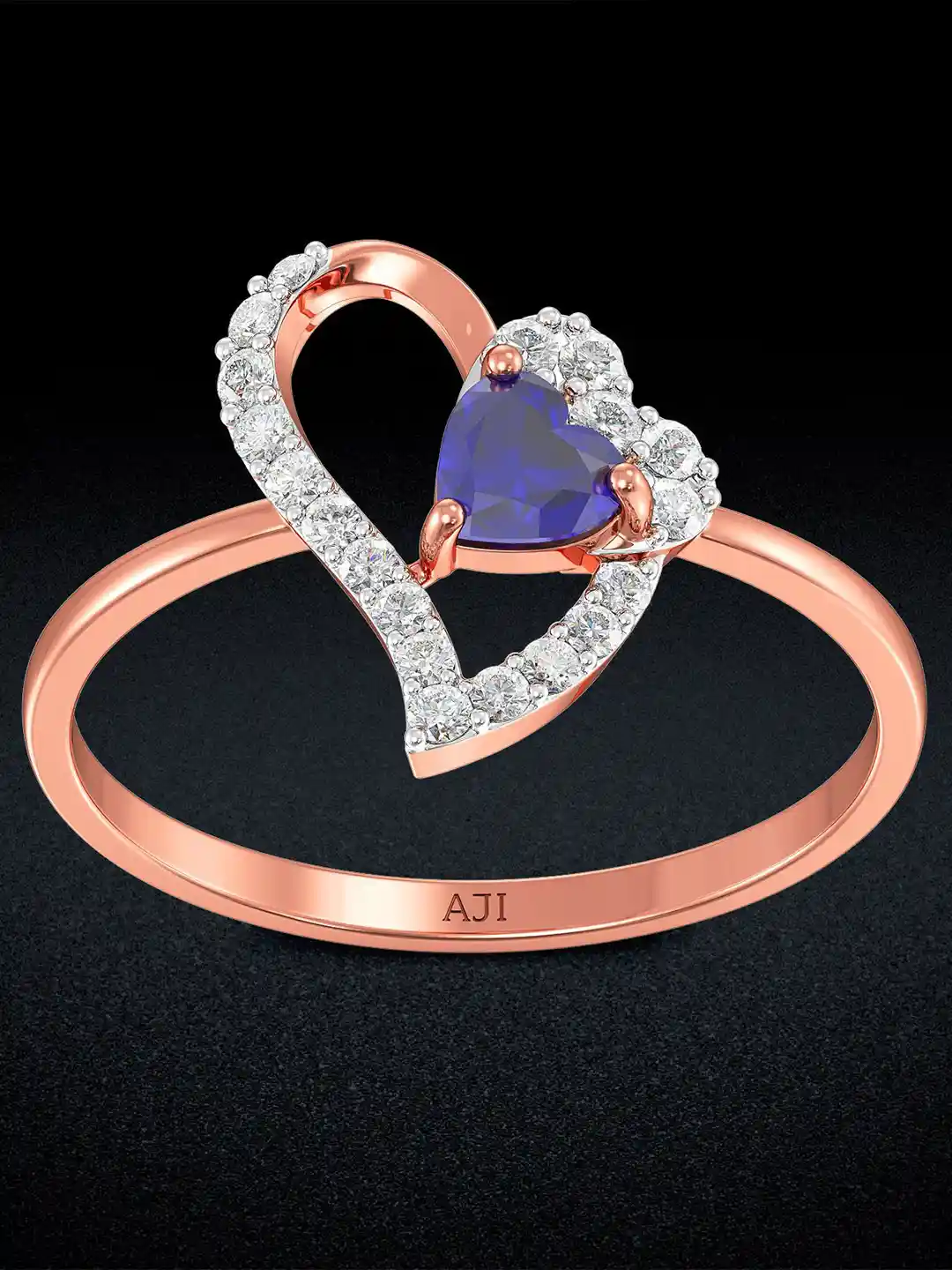 Buy Joyalukkas Radiant Blue Heart Diamond Ring Ring Diamond for