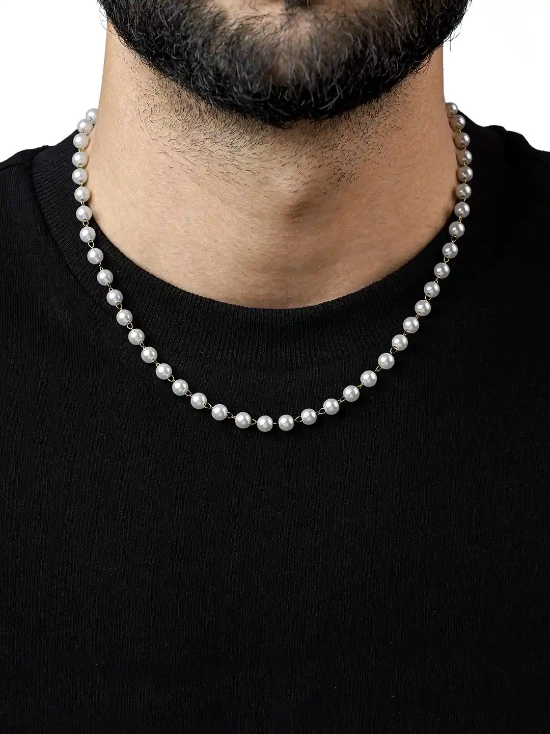 Buy SWASHAA Men Gold-Plated Stainless Steel Manarch Pearls Beaded