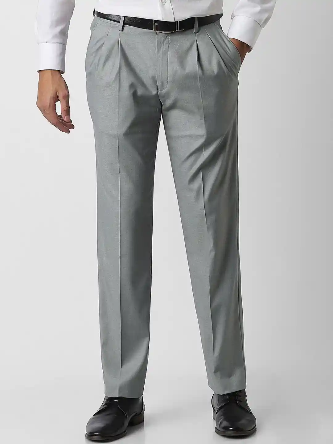 Grey Van Heusen Pleated Pants Van Heusen Woman Women Striped Slim