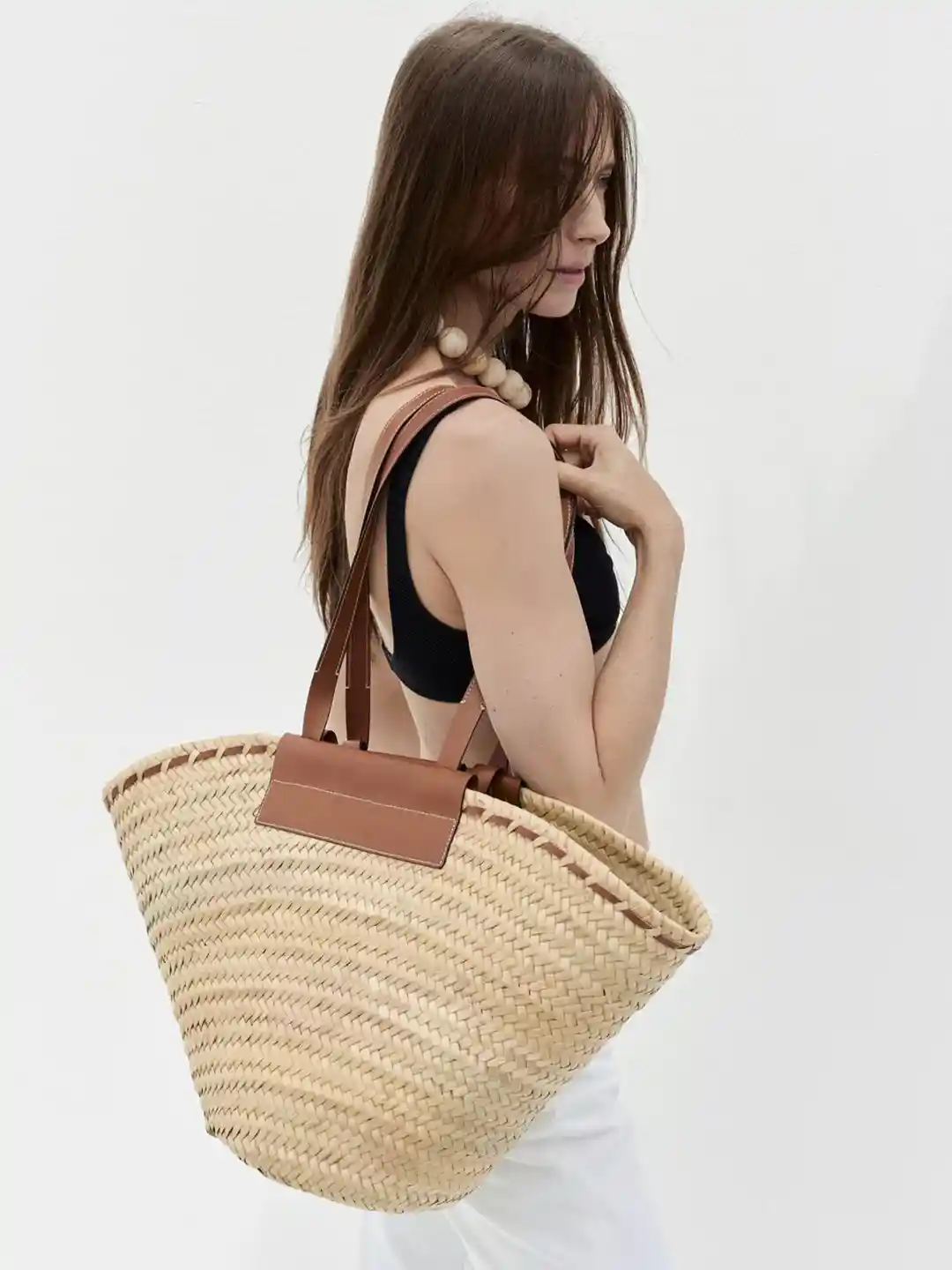 Buy MANGO Oversized Basket Weave Textured Structured Shoulder Bag