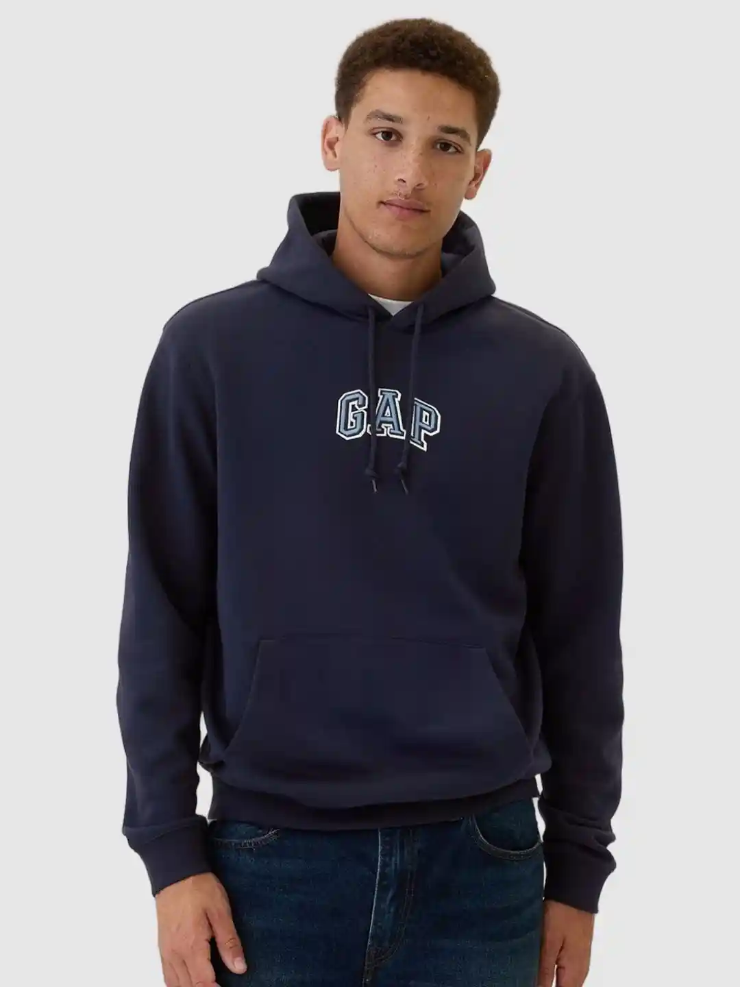 Navy Blue Gap Sweatshirts And Hoodies Men Relaxed Fit Hoodie With