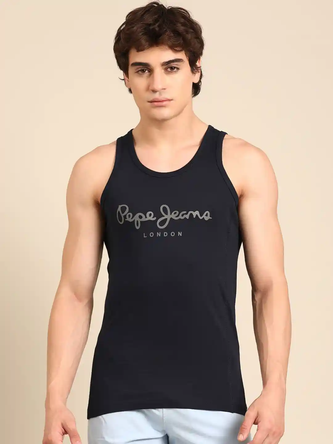 Buy Pepe Jeans Printed Cotton Basic Vest 8909345003450 Innerwear