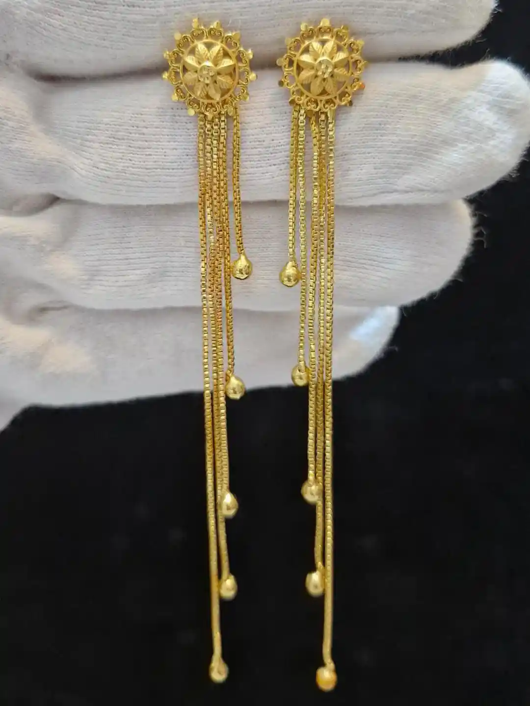 Buy Anshenterpris Gold-Plated Sui Dhaga Tasselled Floral Drop