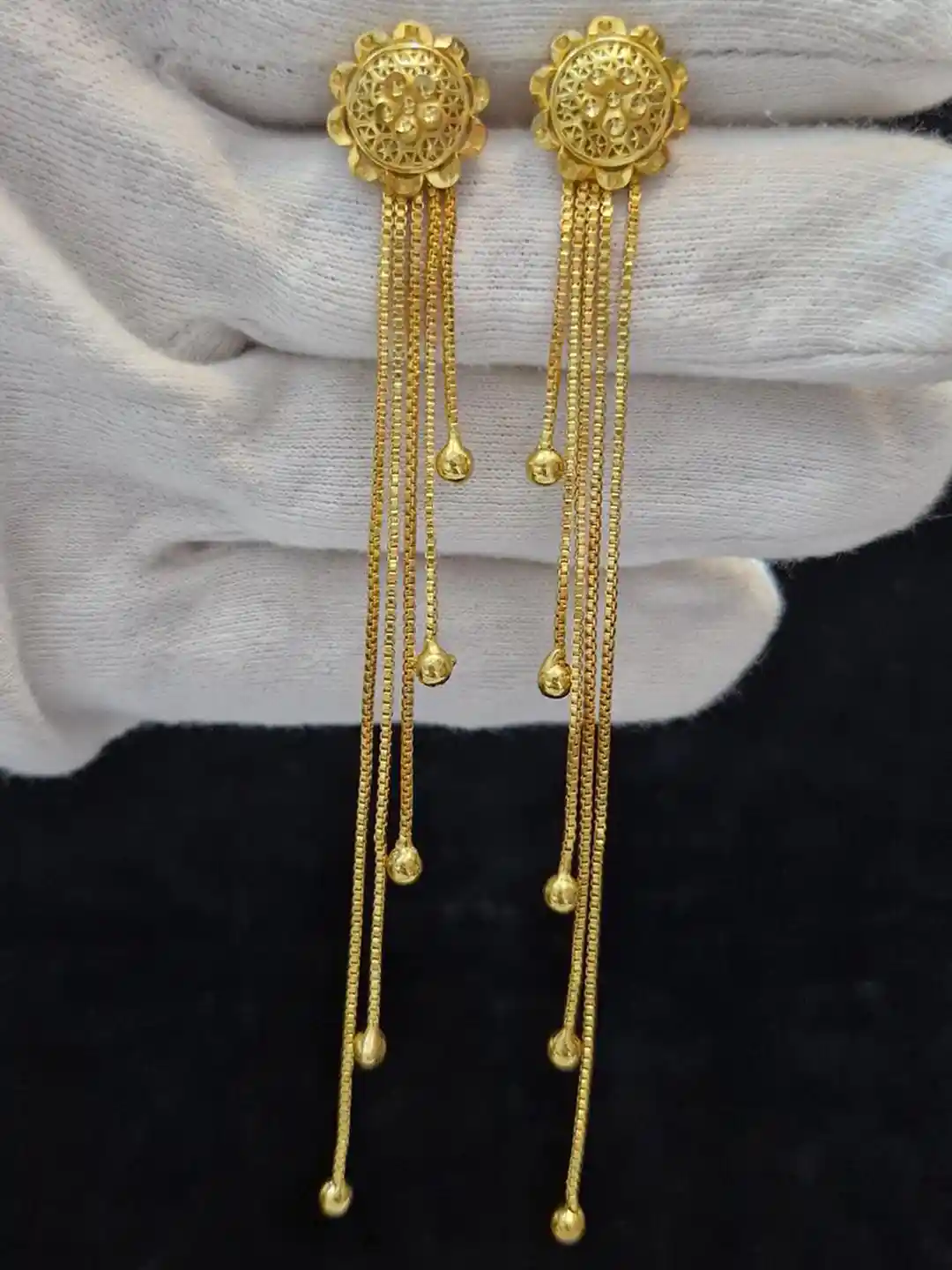 Latkan Stylish Sui Dhaga Gold Earrings New Design Sui Dhage Fancy Sui Dhaga  Gold Earrings Designs Latkan Sui Dora