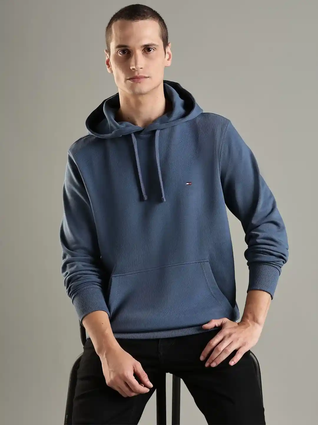 Tommy Hilfiger Men Hooded Cotton Pullover Sweatshirt