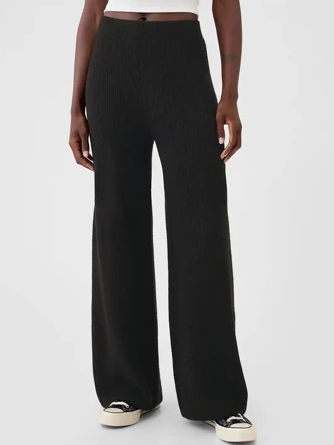 Buy GAP Women Solid Regular Fit Mid-Rise Slip-On Wide Leg Trousers