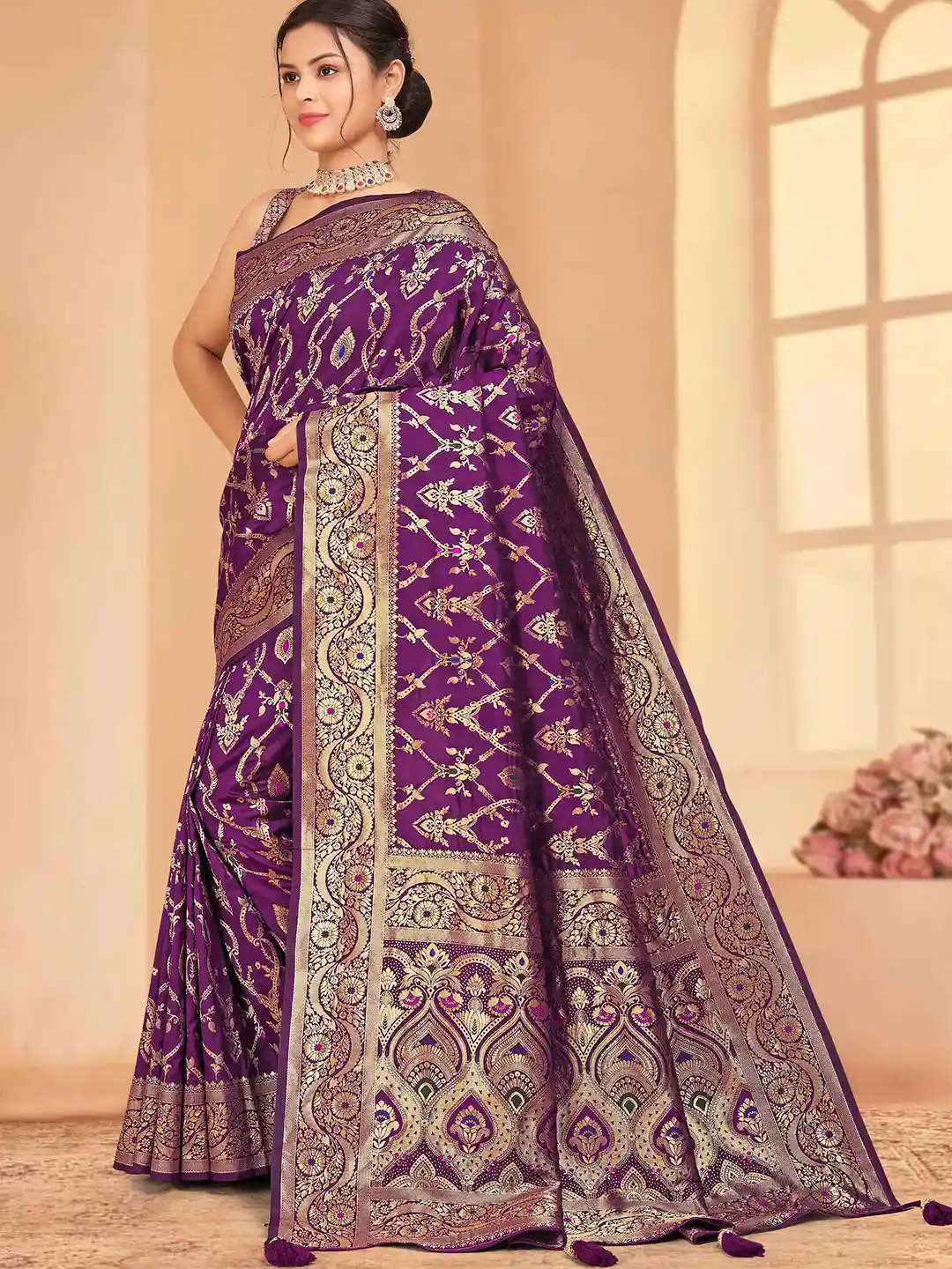 kosariii✴︎ Buy HMP Fashion Woven Design Zari Saree - Sarees for Women