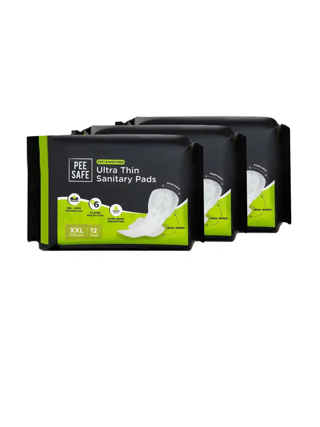 Buy PEESAFE Set Of Ultra Thin Sanitary Pad- XXL- 12 Pads
