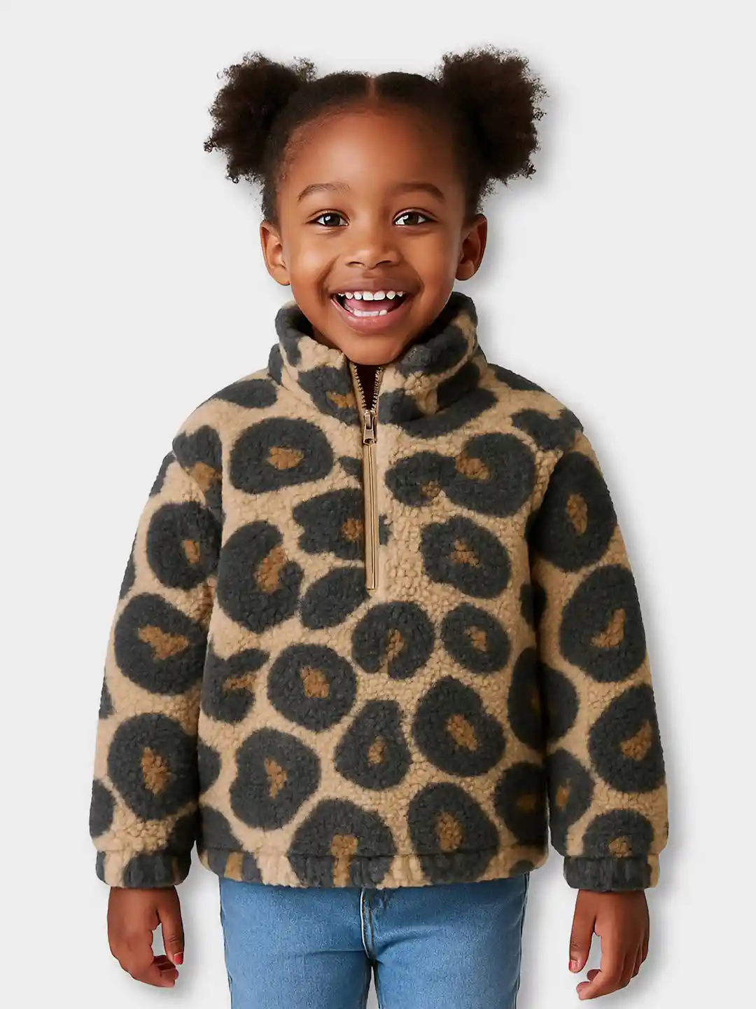 MiArcus Unisex Kids Animal Printed Mandarin Collar Straight Sweatshirt