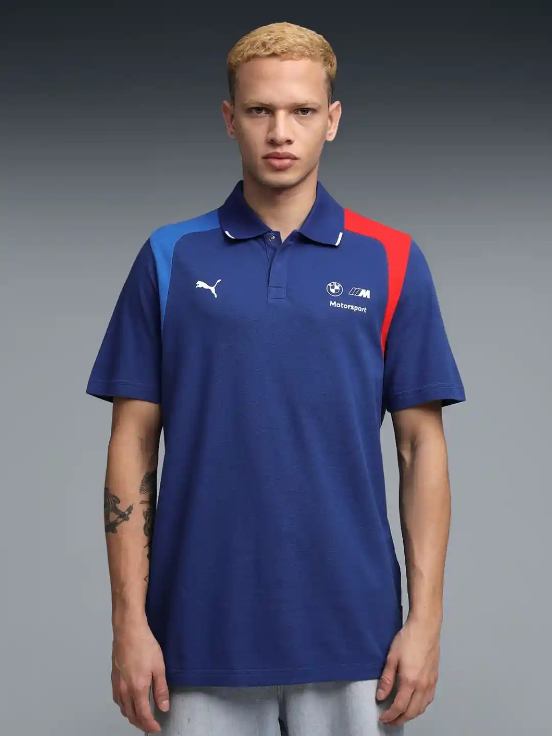 PUMA Motorsport Bmw Mms Polo Collar Cotton Sports T-shirt