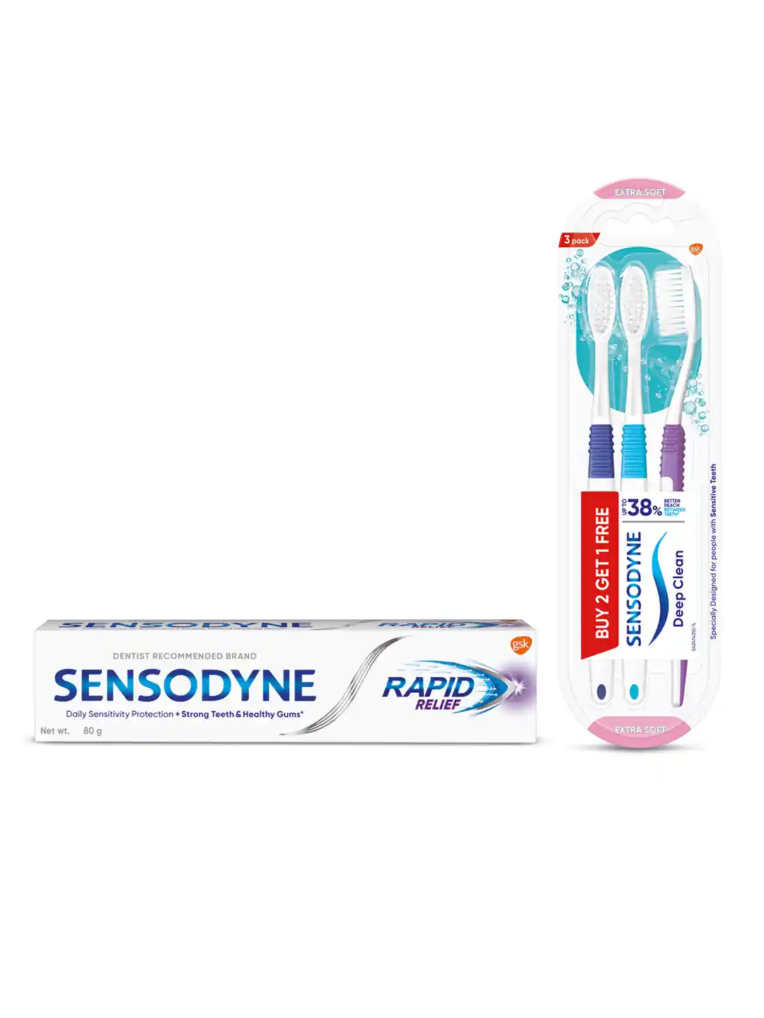 Buy Sensodyne Set Of Rapid Relief Sensitive Toothpaste Pcs