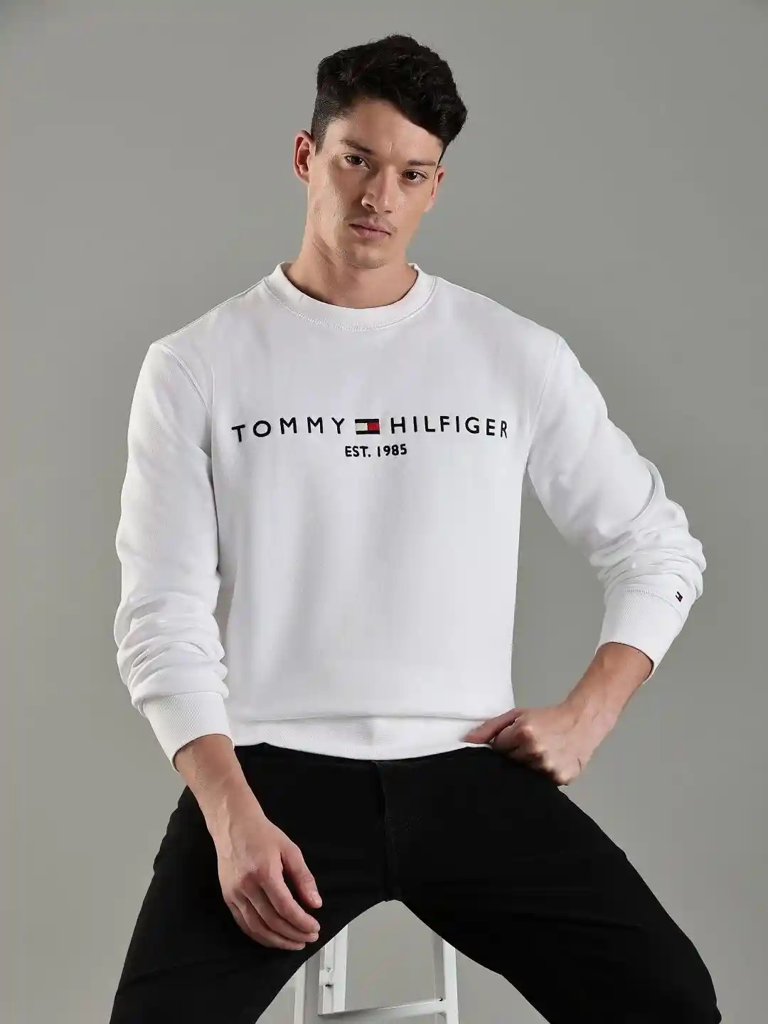 Buy Tommy Hilfiger Men Embroidered Logo Applique Regular Fit