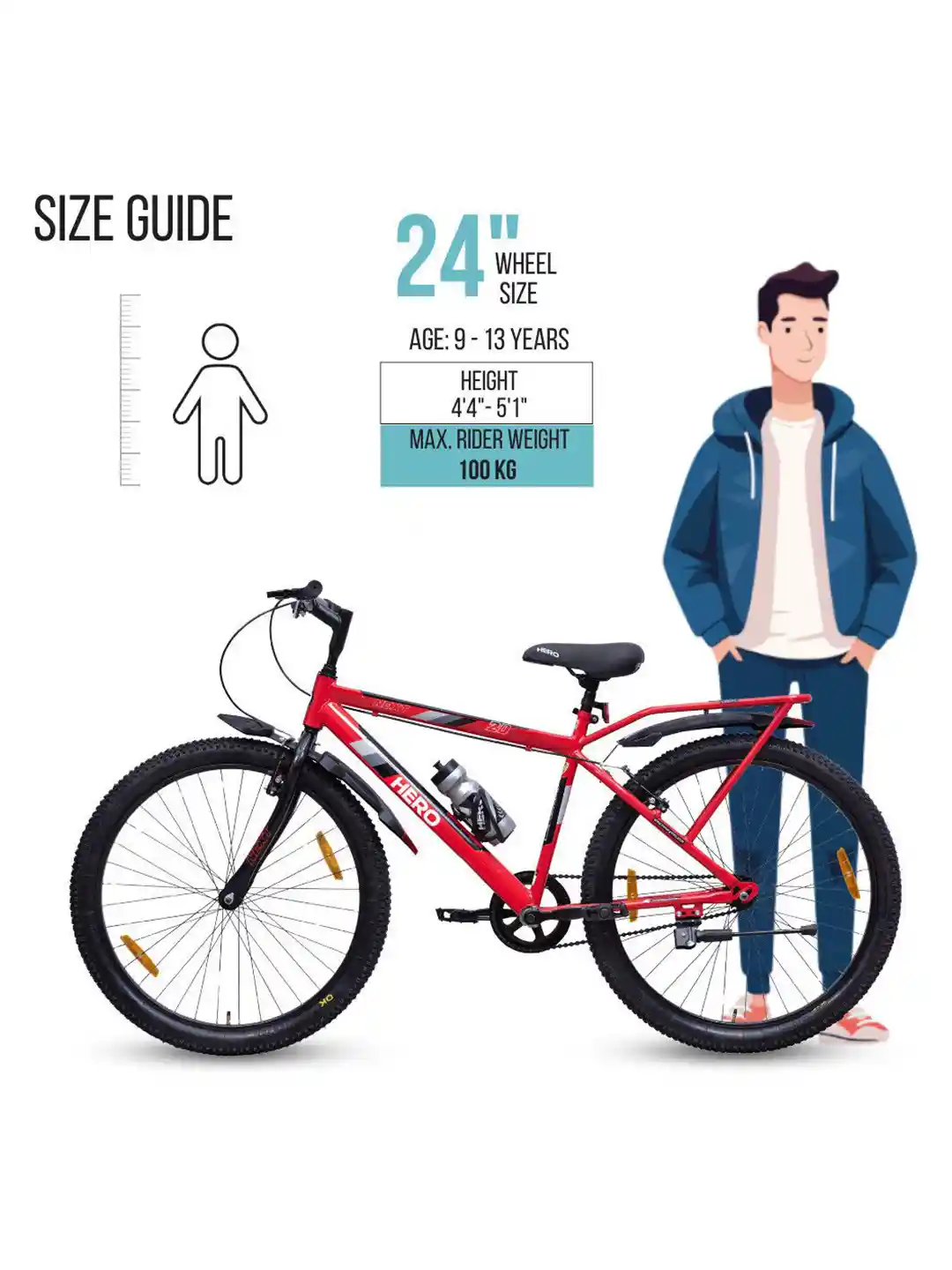 Buy Hero Next 24 T Men Carbon Steel Single Speed Gear Mountain